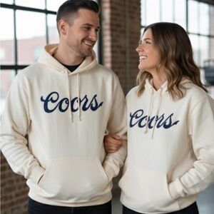 NWT Coors Banquet "Brewed in Colorado" Cream Hoodie - Small & Large